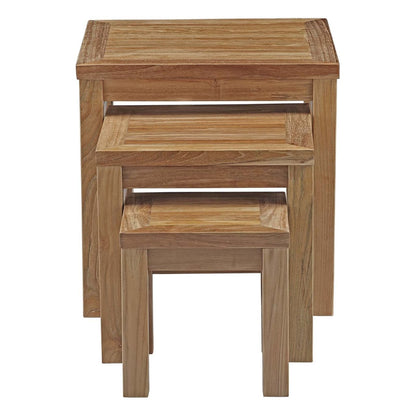Marina Outdoor Patio Teak Nesting Table, Brown, Wood 13162