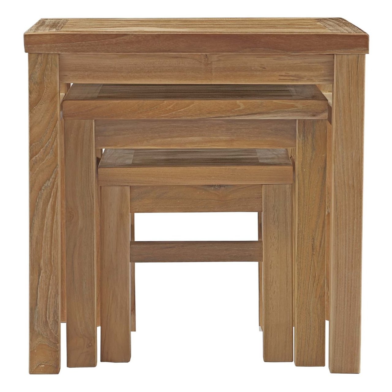 Marina Outdoor Patio Teak Nesting Table, Brown, Wood 13162