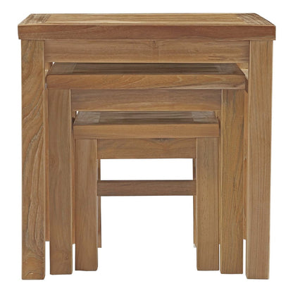 Marina Outdoor Patio Teak Nesting Table, Brown, Wood 13162