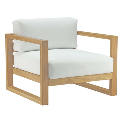 Upland Outdoor Patio Teak Armchair, White, Wood 13163
