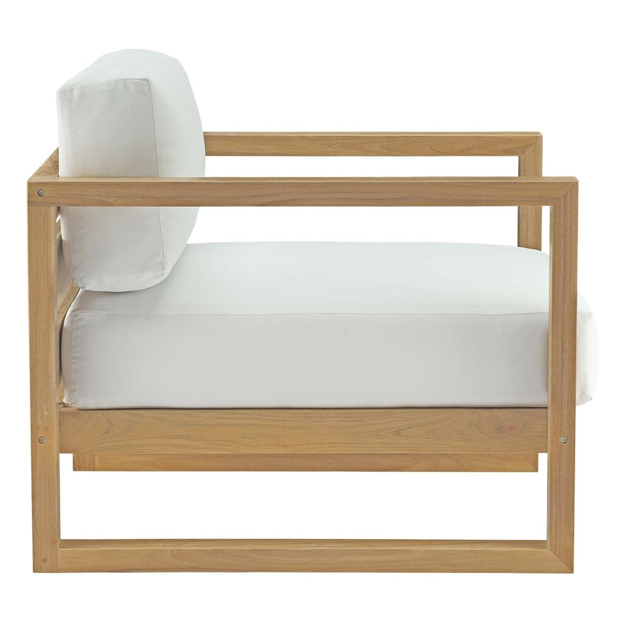Upland Outdoor Patio Teak Armchair, White, Wood 13163