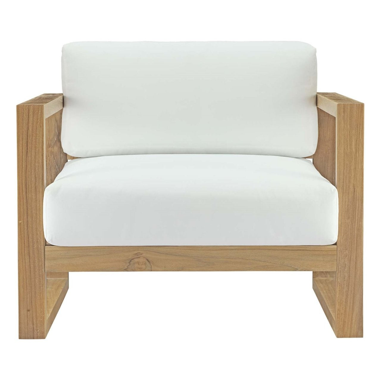 Upland Outdoor Patio Teak Armchair, White, Wood 13163