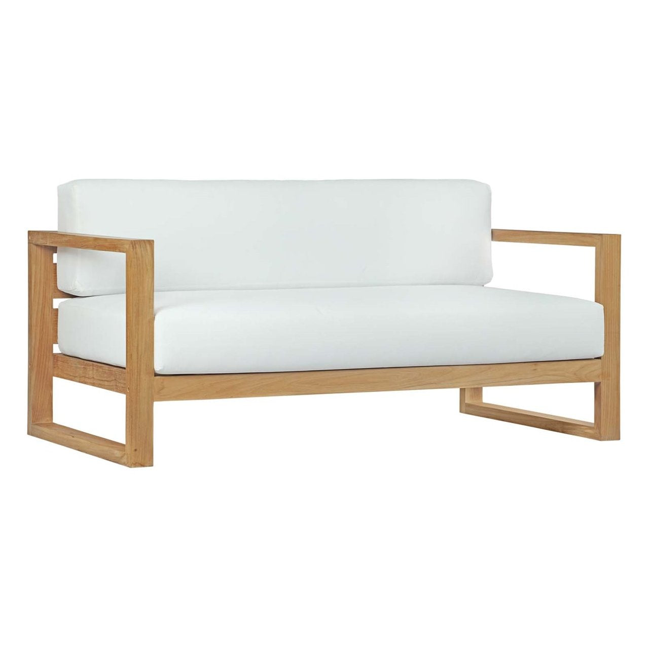 Upland Outdoor Patio Teak Sofa, White, Wood 13164