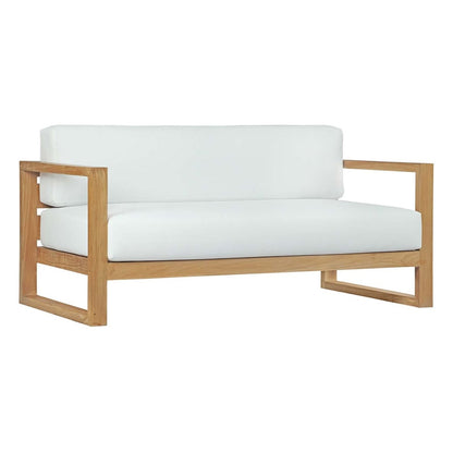 Upland Outdoor Patio Teak Sofa, White, Wood 13164