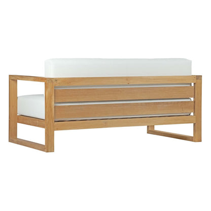 Upland Outdoor Patio Teak Sofa, White, Wood 13164