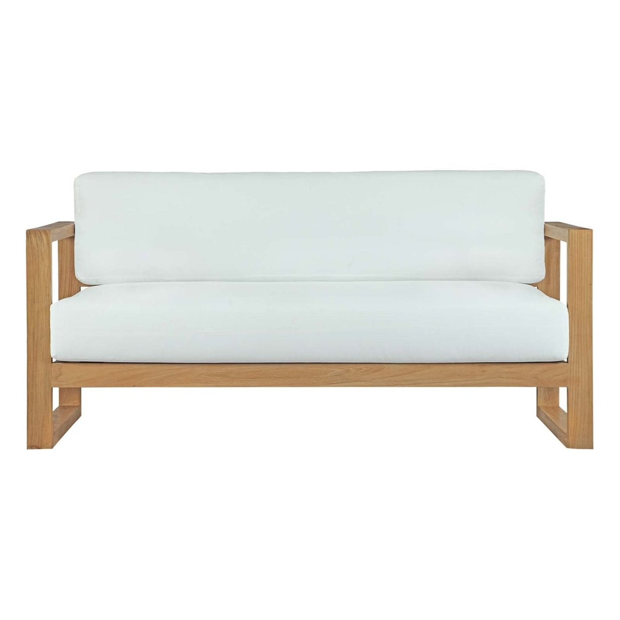 Upland Outdoor Patio Teak Sofa, White, Wood 13164