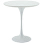 Lippa Wood Top Side Table in White