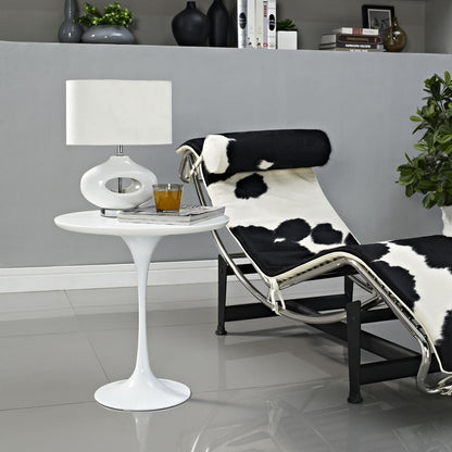 Lippa Wood Top Side Table in White