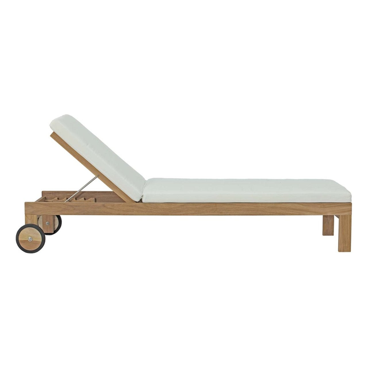 Upland Outdoor Patio Teak Chaise, White, Wood 13168
