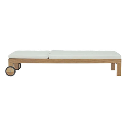 Upland Outdoor Patio Teak Chaise, White, Wood 13168