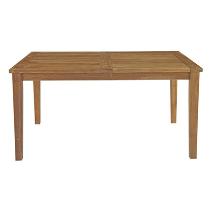 Marina Outdoor Patio Teak Dining Table, Wood, Brown 13173