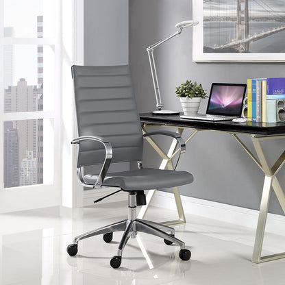 Jive Highback Office Chair, Grey Faux Leather