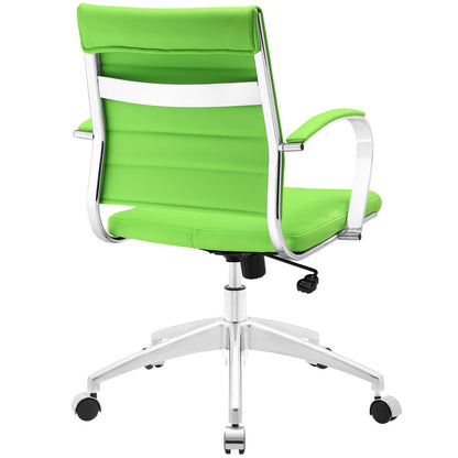 Jive Mid Back Office Chair, Green Faux Leather