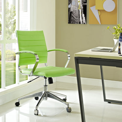Jive Mid Back Office Chair, Green Faux Leather