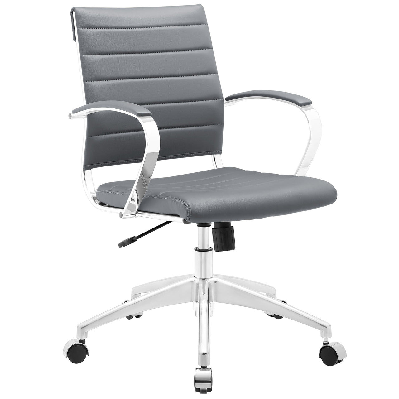 Jive Mid Back Office Chair, Grey Faux Leather