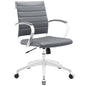 Jive Mid Back Office Chair, Grey Faux Leather