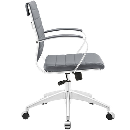 Jive Mid Back Office Chair, Grey Faux Leather