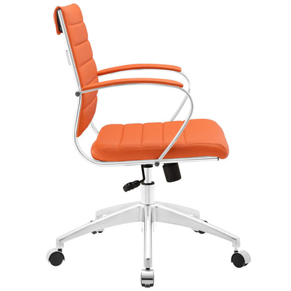 Jive Mid Back Office Chair, Orange Faux Leather