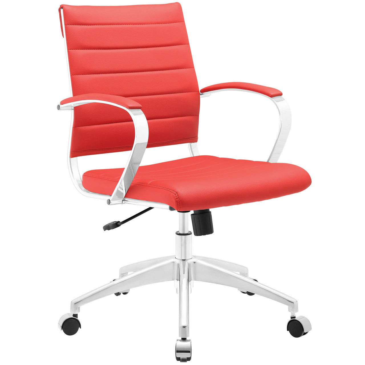 Jive Mid Back Office Chair, Red Faux Leather