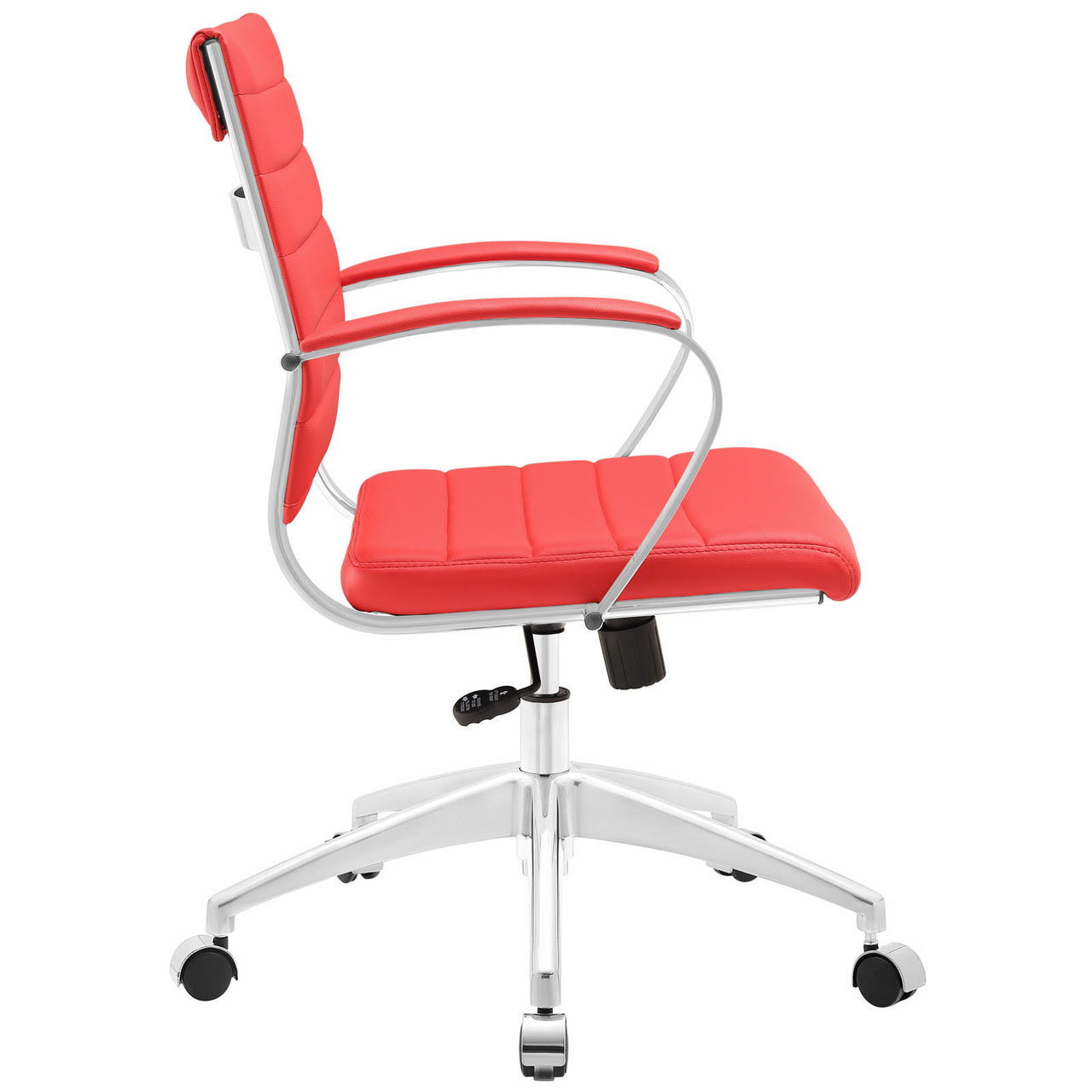 Jive Mid Back Office Chair, Red Faux Leather