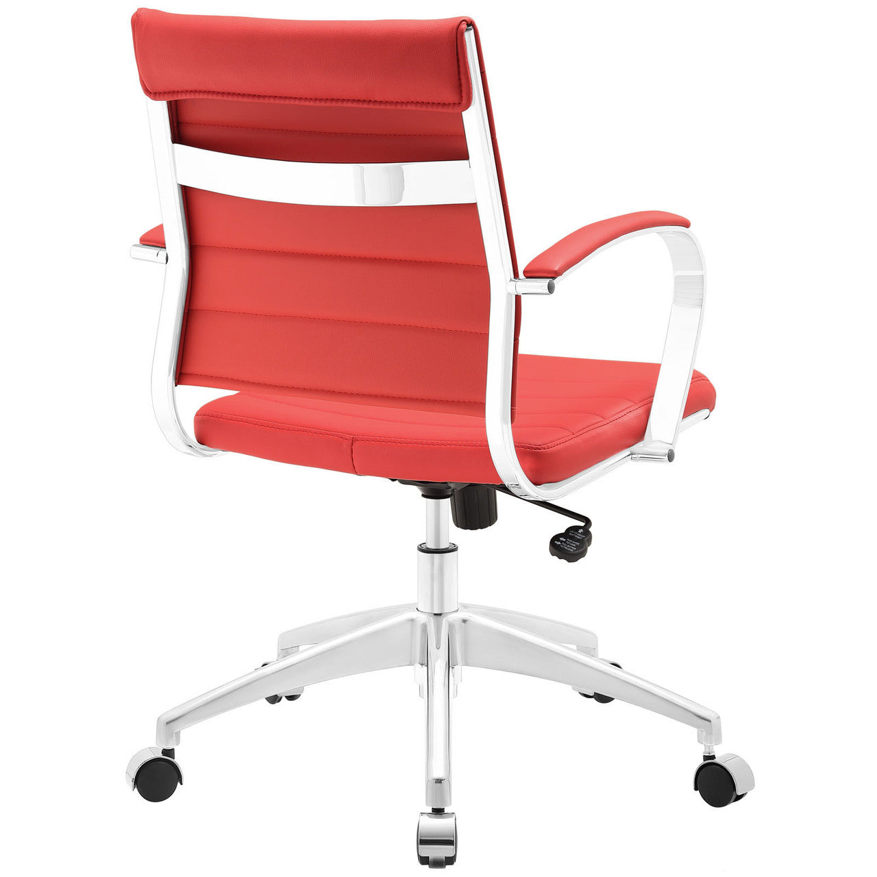 Jive Mid Back Office Chair, Red Faux Leather