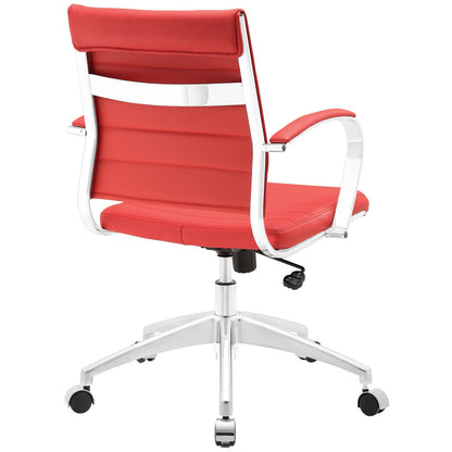 Jive Mid Back Office Chair, Red Faux Leather