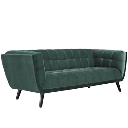 Bestow Velvet Sofa, Green, Fabric 13199
