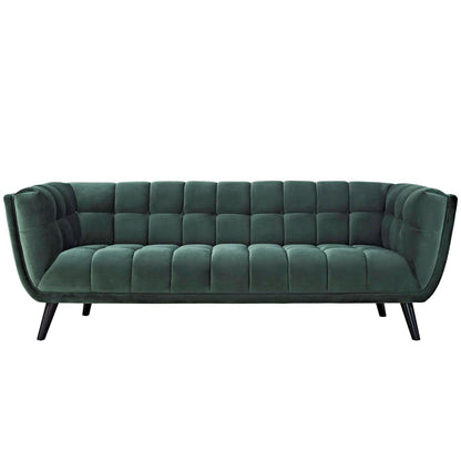Bestow Velvet Sofa, Green, Fabric 13199