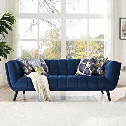 Bestow Velvet Sofa, Navy, Fabric 13201