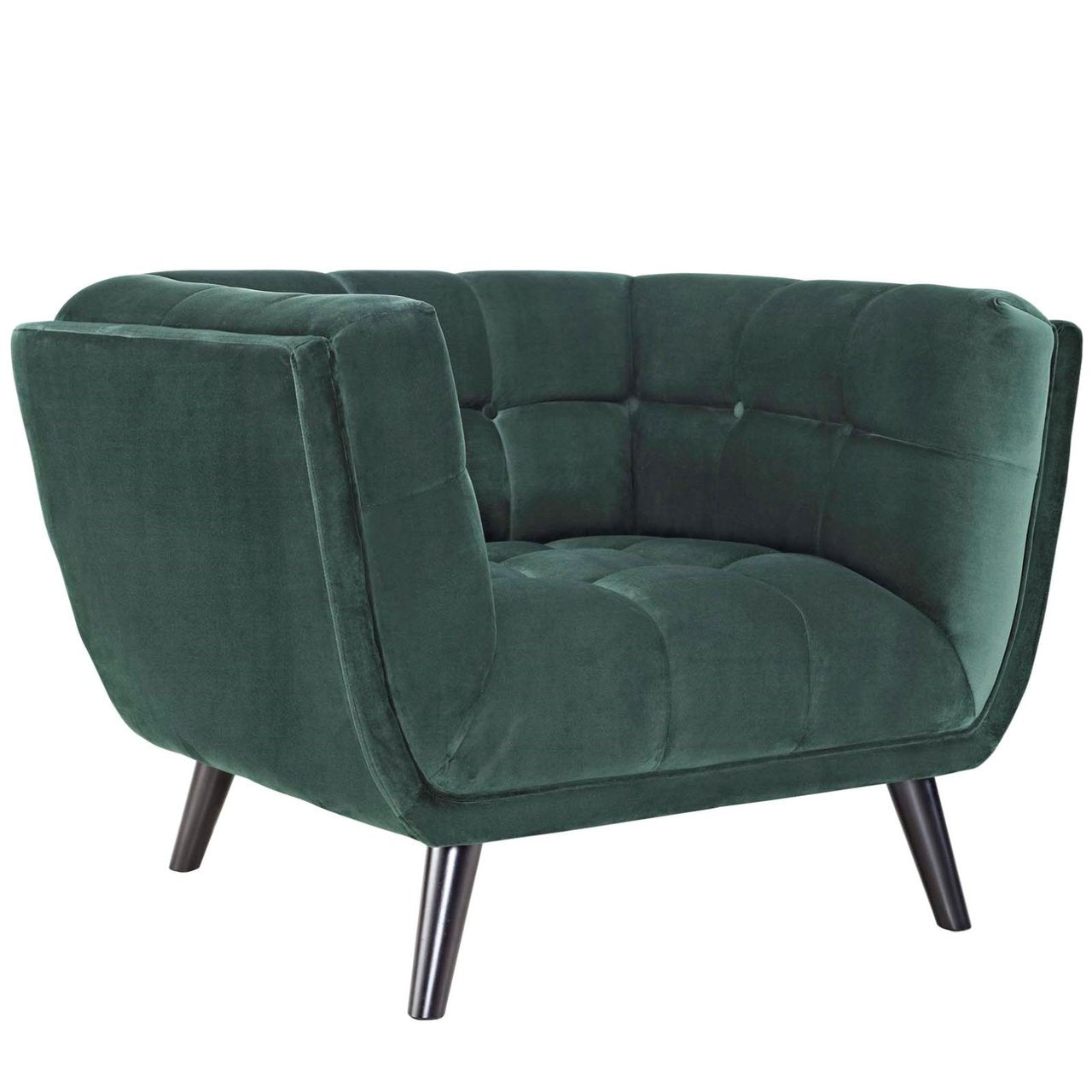Bestow Velvet Armchair, Green, Fabric 13202