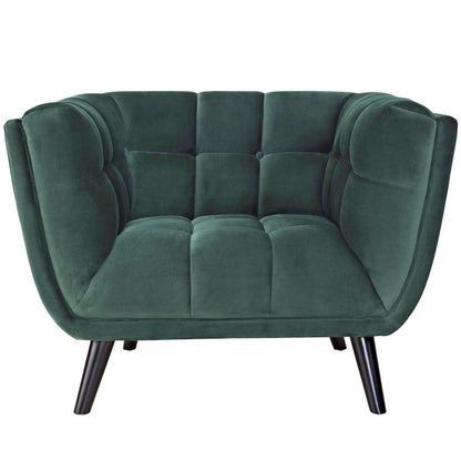 Bestow Velvet Armchair, Green, Fabric 13202