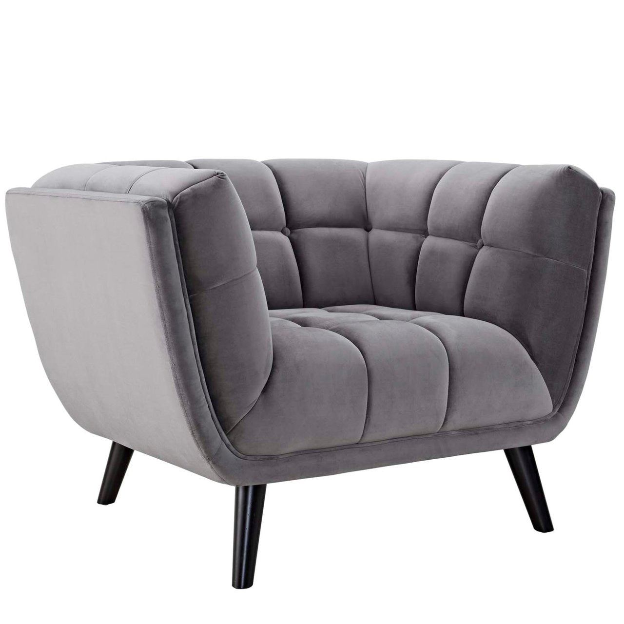 Bestow Velvet Armchair, Grey, Fabric 13203