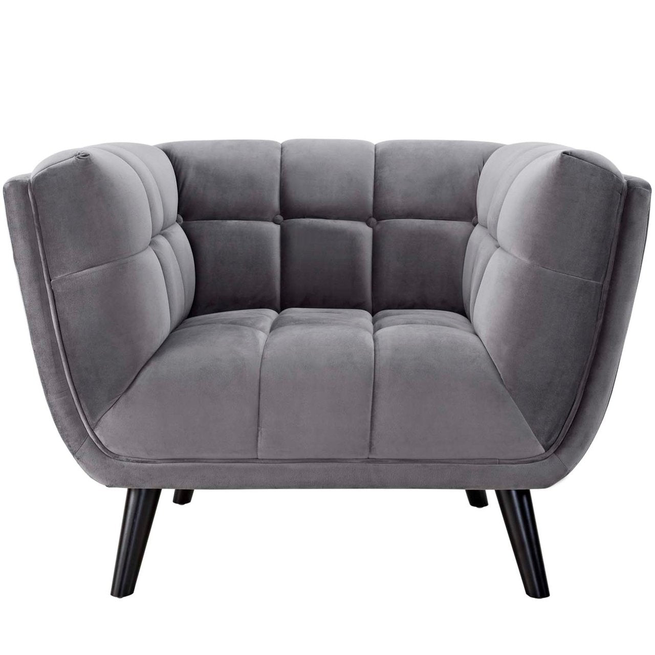Bestow Velvet Armchair, Grey, Fabric 13203