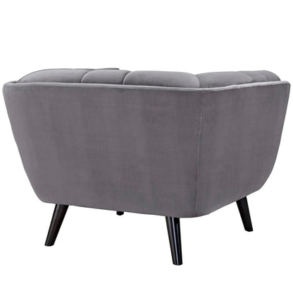 Bestow Velvet Armchair, Grey, Fabric 13203