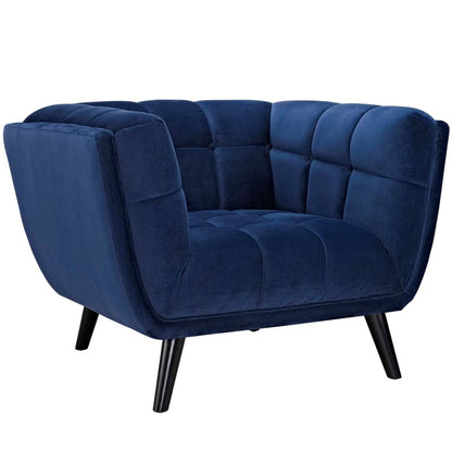 Bestow Velvet Armchair, Navy, Fabric 13204