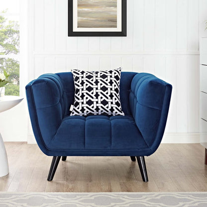 Bestow Velvet Armchair, Navy, Fabric 13204