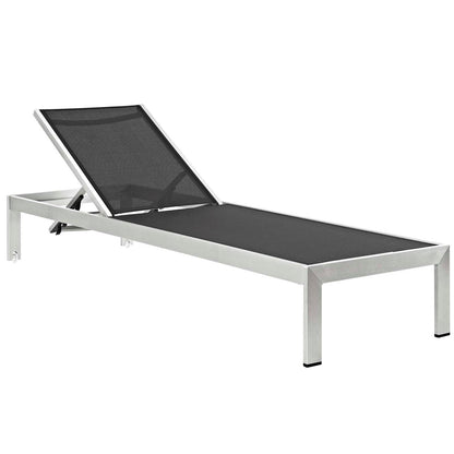 Shore Chaise with Cushions Outdoor Patio Aluminum Set of 2, Brown, Metal 11800