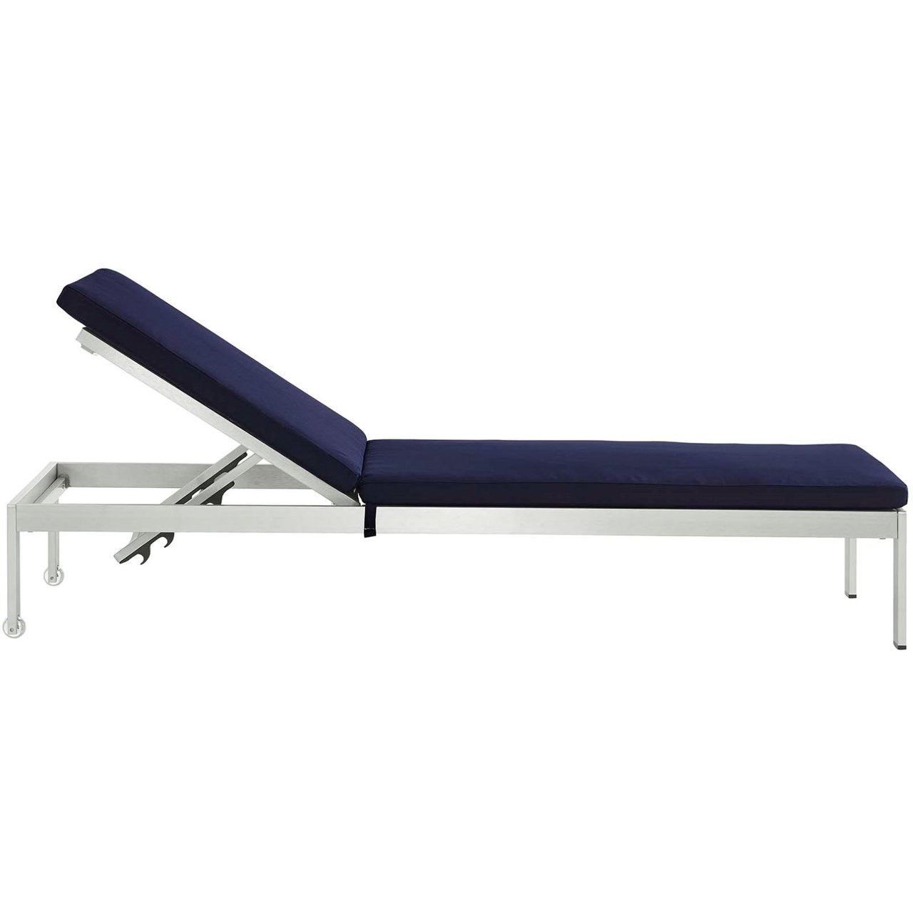 Shore Chaise with Cushions Outdoor Patio Aluminum Set of 4, Navy, Metal 11815