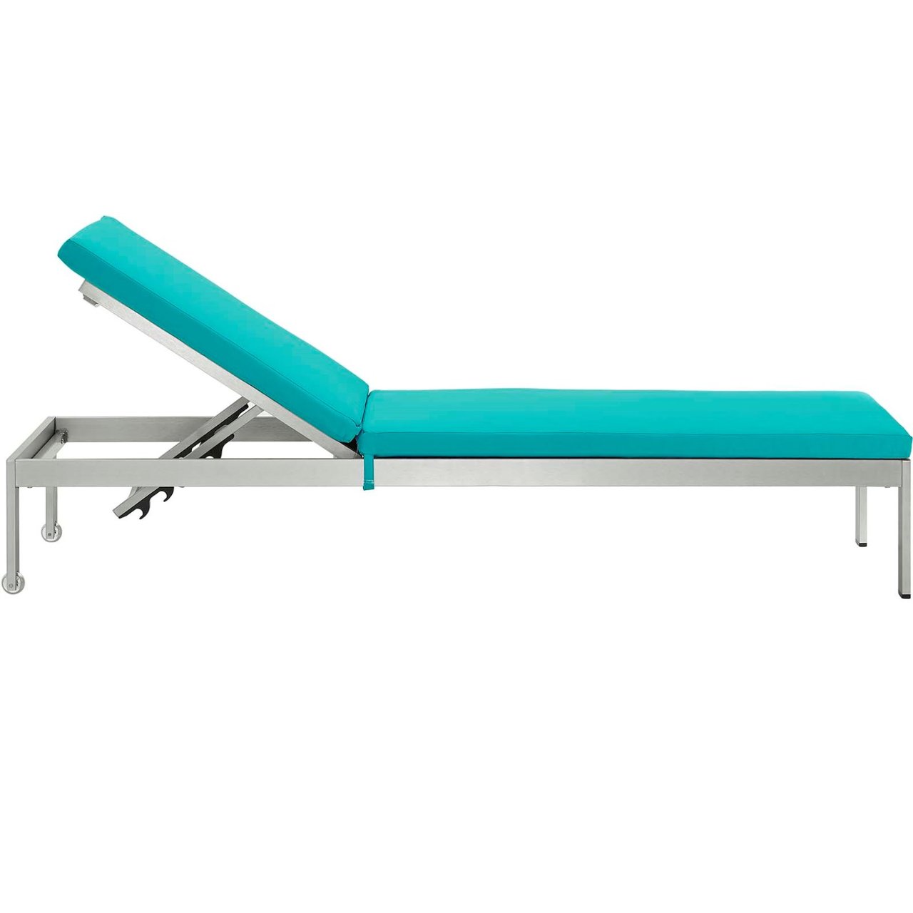 Shore Chaise with Cushions Outdoor Patio Aluminum Set of 4, Blue, Metal 11818