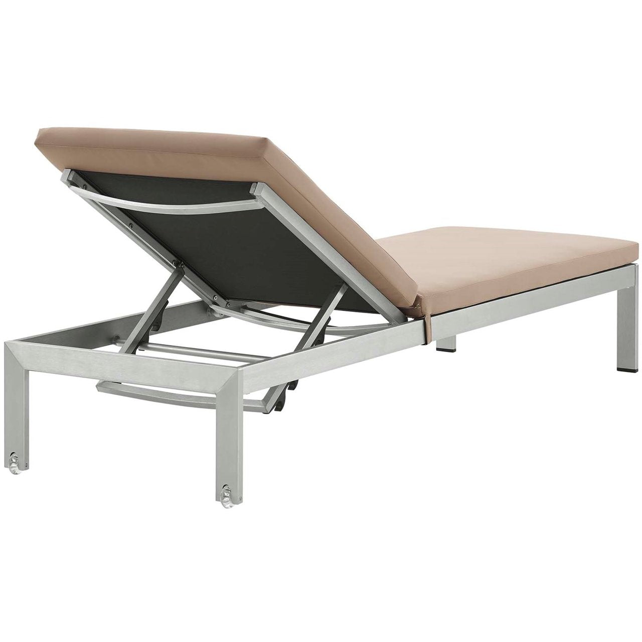 Shore Chaise with Cushions Outdoor Patio Aluminum Set of 6, Brown, Metal 11822