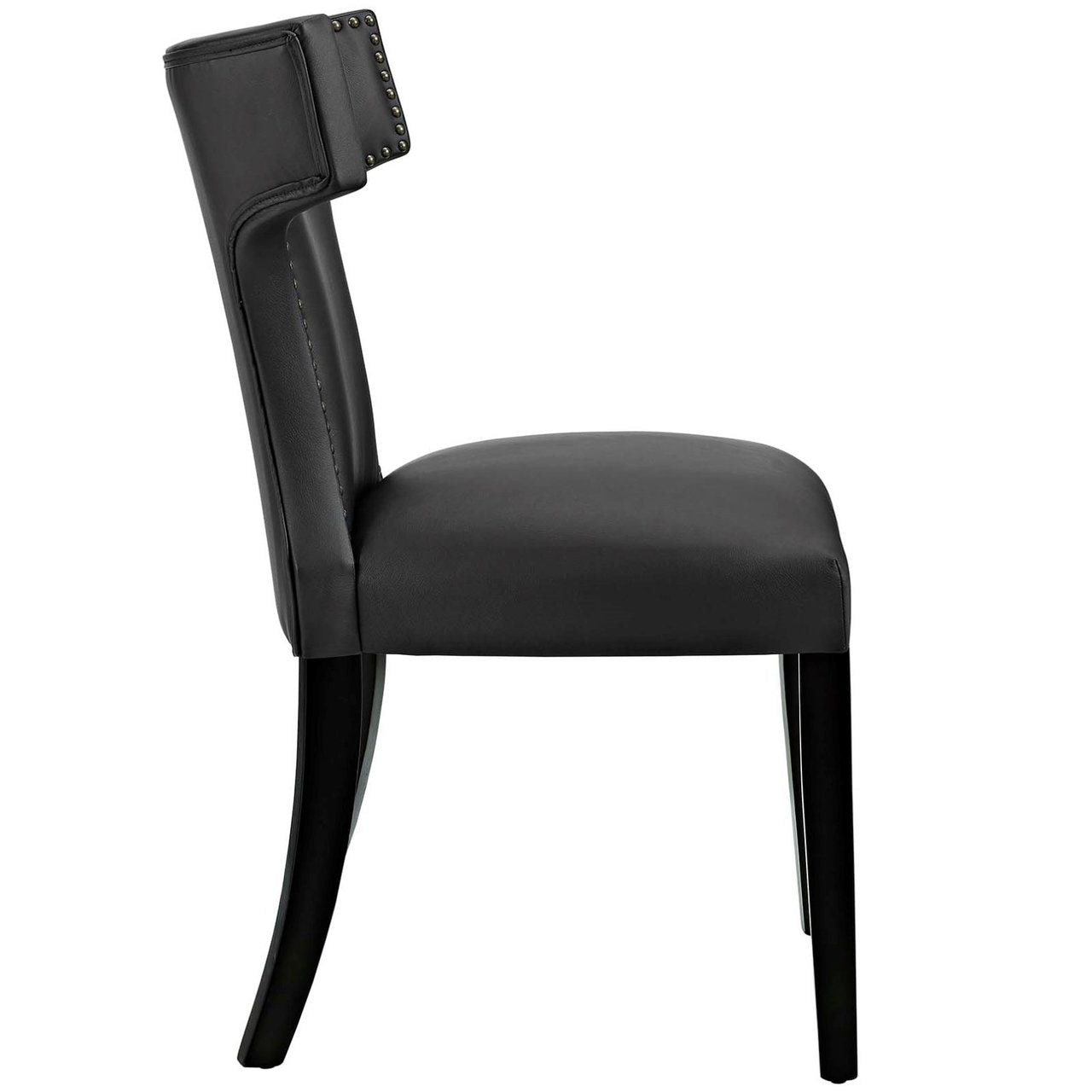 Curve Dining Side Chair Vinyl Set of 2, Black, Faux Leather 11834