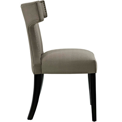 Curve Dining Side Chair Fabric Set of 2, Grey, Fabric 11839