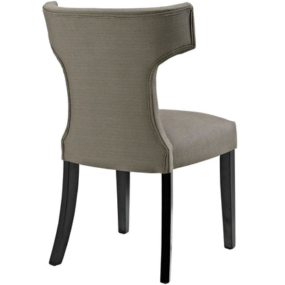 Curve Dining Side Chair Fabric Set of 2, Grey, Fabric 11839