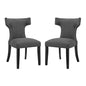 Curve Dining Side Chair Fabric Set of 2, Grey, Fabric 11841