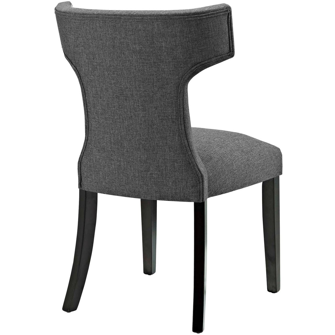 Curve Dining Side Chair Fabric Set of 2, Grey, Fabric 11841