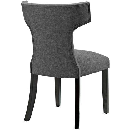 Curve Dining Side Chair Fabric Set of 2, Grey, Fabric 11841