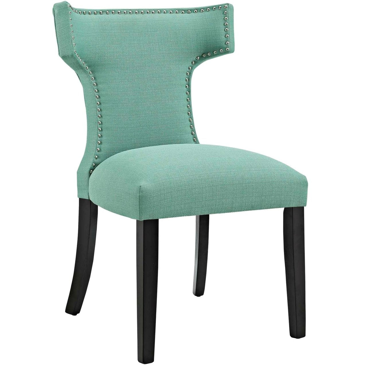 Curve Dining Side Chair Fabric Set of 2, Blue, Fabric 11842