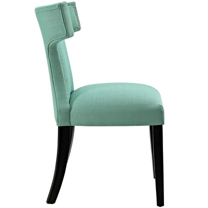 Curve Dining Side Chair Fabric Set of 2, Blue, Fabric 11842