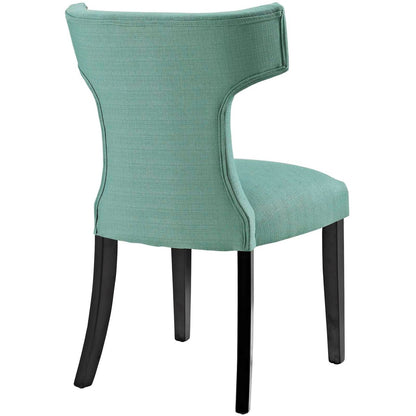 Curve Dining Side Chair Fabric Set of 2, Blue, Fabric 11842