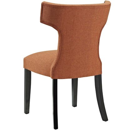 Curve Dining Side Chair Fabric Set of 2, Fabric, Orange 13647